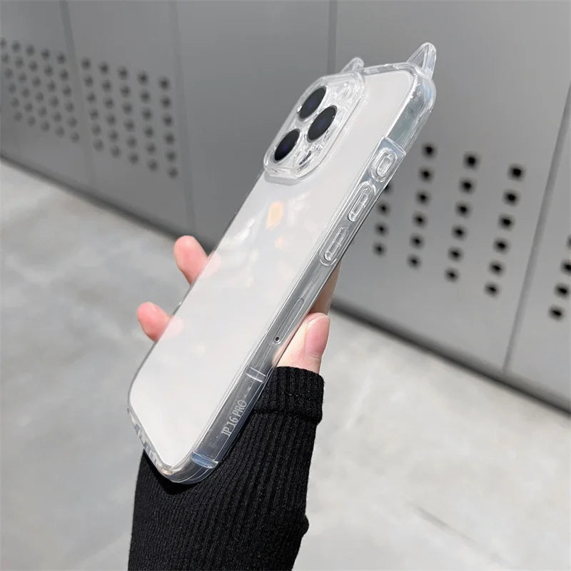 Cute Cat Ears Transparent Phone Case