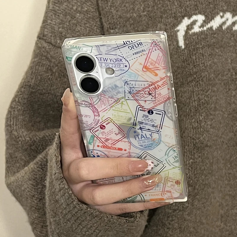 Vintage Travel Map Case For iPhone 17 16 15 13 14 Pro Max