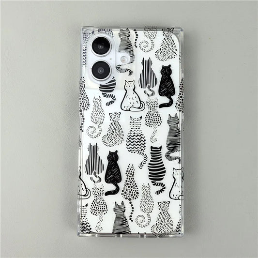 Vintage Doodle Case For iPhone 17 16 15 13 14 12 Pro Max
