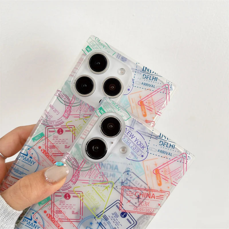 Vintage Travel Map Case For iPhone 17 16 15 13 14 Pro Max