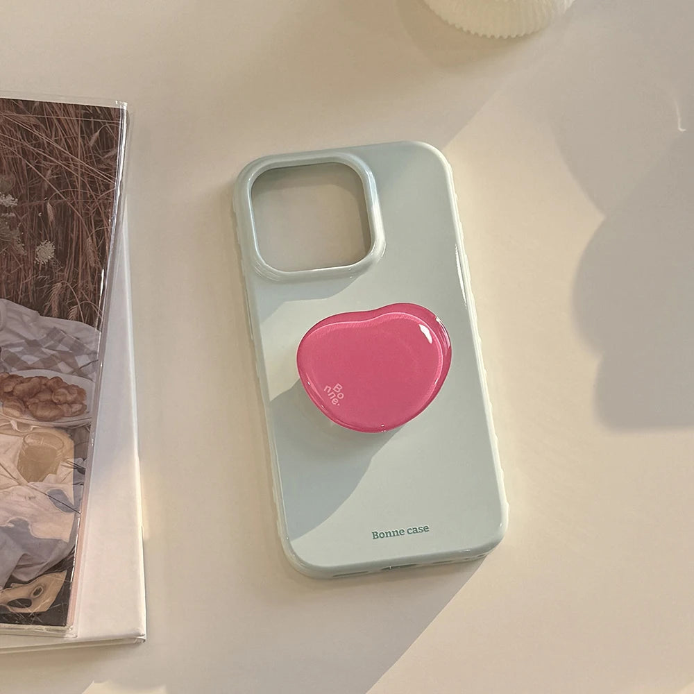 Heart Grip Wood Case for Iphone 13 14 15 16 17 Pro Max