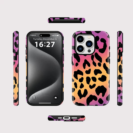 IPHONE Sunset Leopard Glow Case