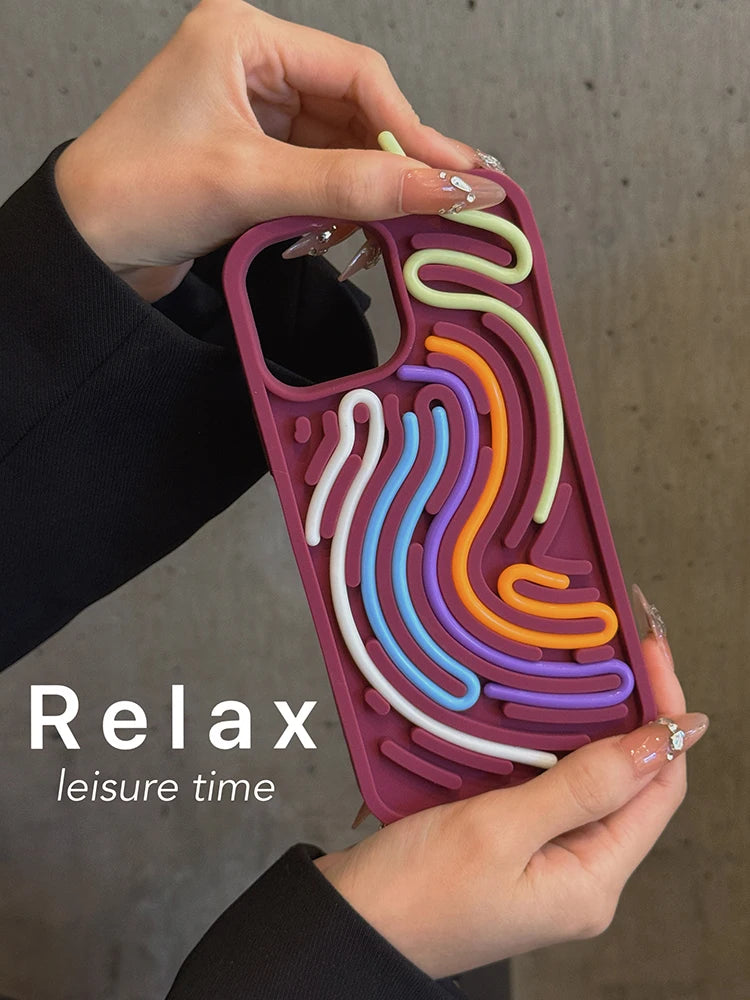 Neon Wave Case For iPhone 16 15 14 13 12 11 17 Pro Max