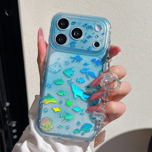 Ocean Charm Clear Case for iPhone 17Promax 17pro 17 16 pro 15