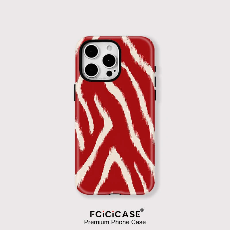 IPHONE Red Zebra Art Case
