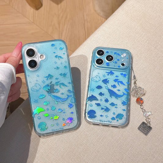 Ocean Charm Clear Case for iPhone 17Promax 17pro 17 16 pro 15