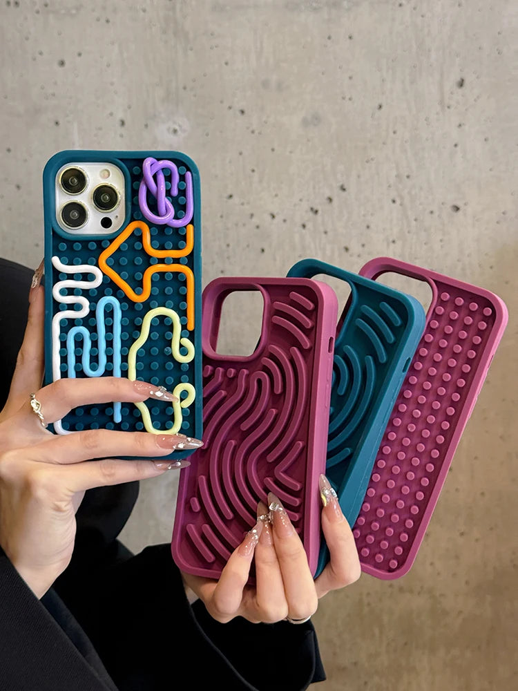 Neon Wave Case For iPhone 16 15 14 13 12 11 17 Pro Max