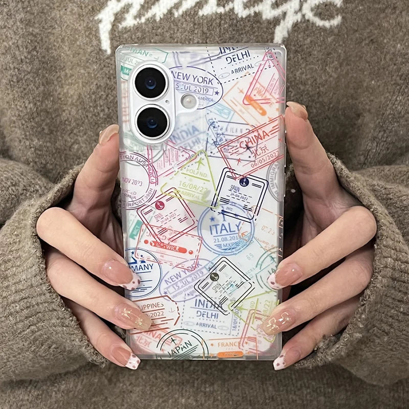 Vintage Travel Map Case For iPhone 17 16 15 13 14 Pro Max