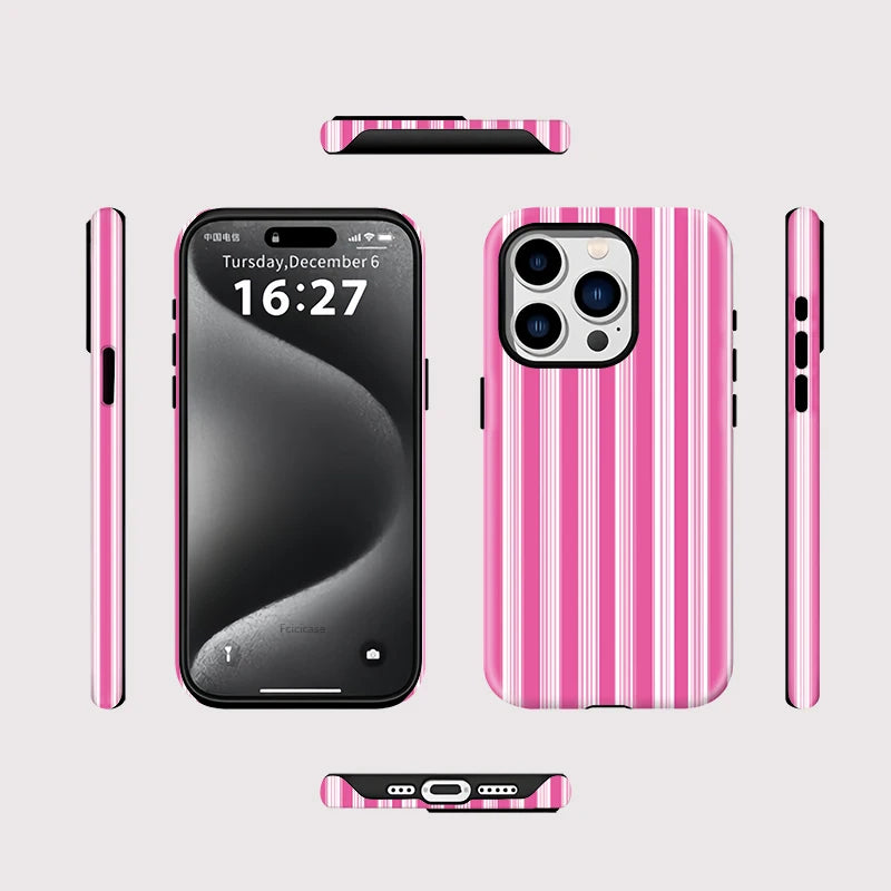 IPHONE Pink Stripe Aura Case
