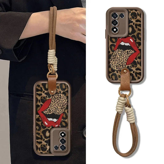 Leopard Red Lips Cover For Samsung