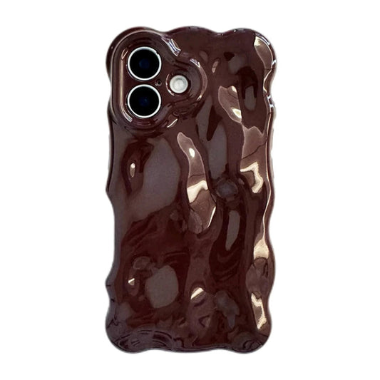 Glossy Melt Chocolate Case For iPhone 16 Pro Max 17 Air 15 13 14 12 11 16 Plus