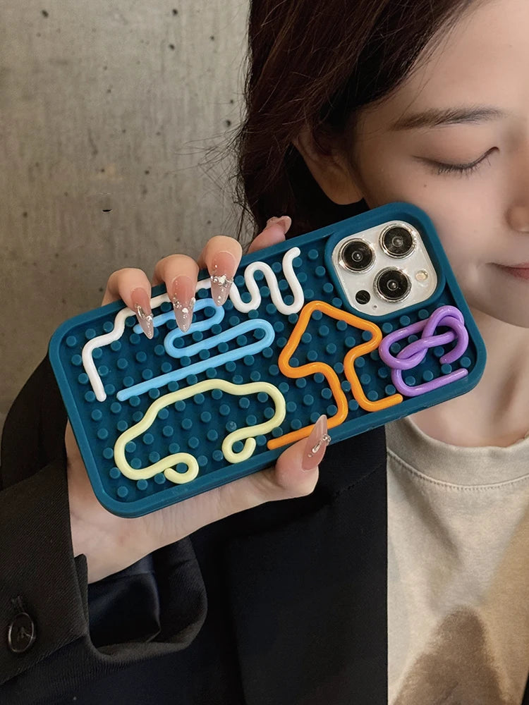 Neon Wave Case For iPhone 16 15 14 13 12 11 17 Pro Max