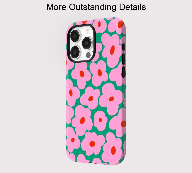 IPHONE Pink Floral Pop Case - Magnetic Cover