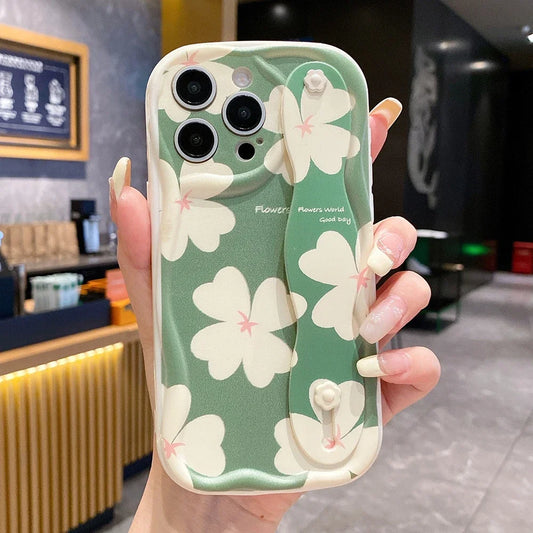 Flower Butterfly Wrist Strap Phone Holder Cover For Samsung