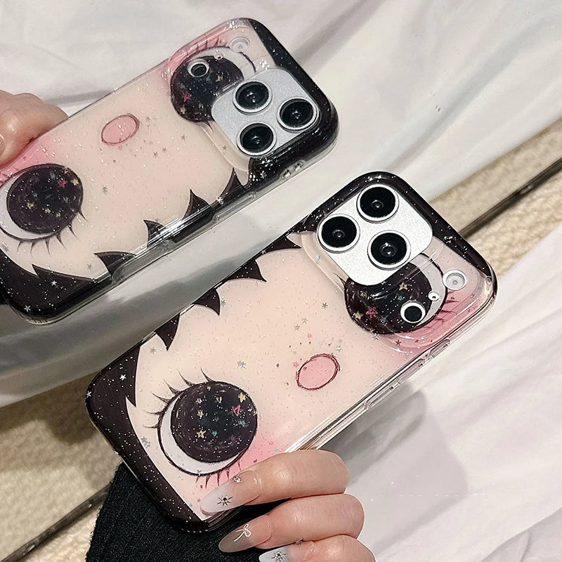 Kawaii Cat Face Case For iPhone 17 16 15 14 13 Pro Max