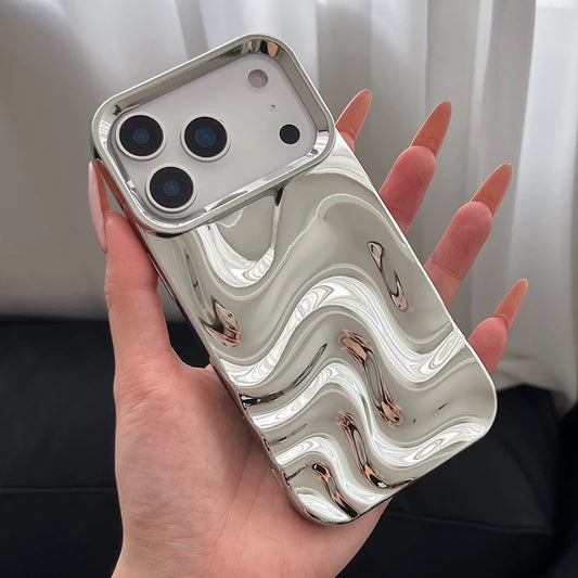 Chrome Swirl Case For iPhone 17 Pro Max Air 16 15 13 14 11 12