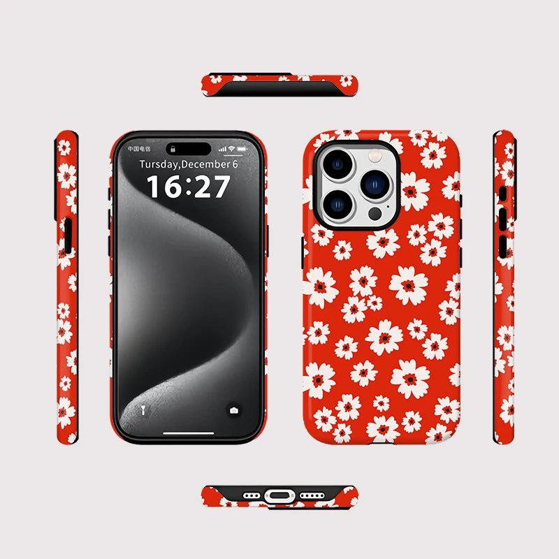 IPHONE Red Daisy Statement Case