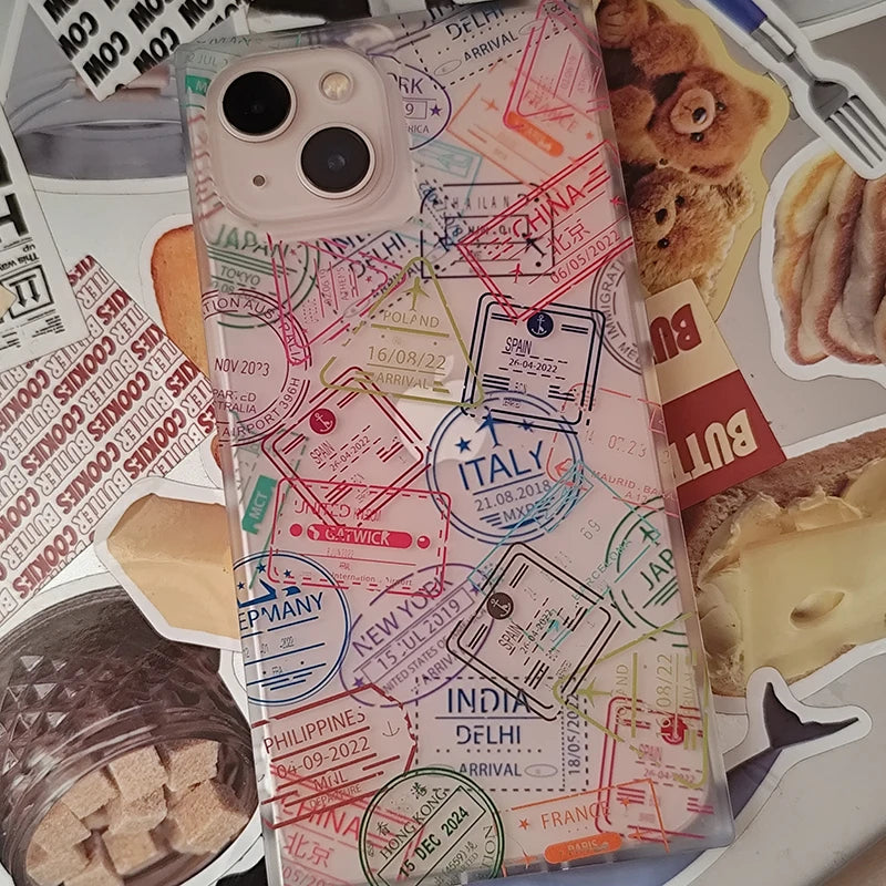 Vintage Travel Map Case For iPhone 17 16 15 13 14 Pro Max
