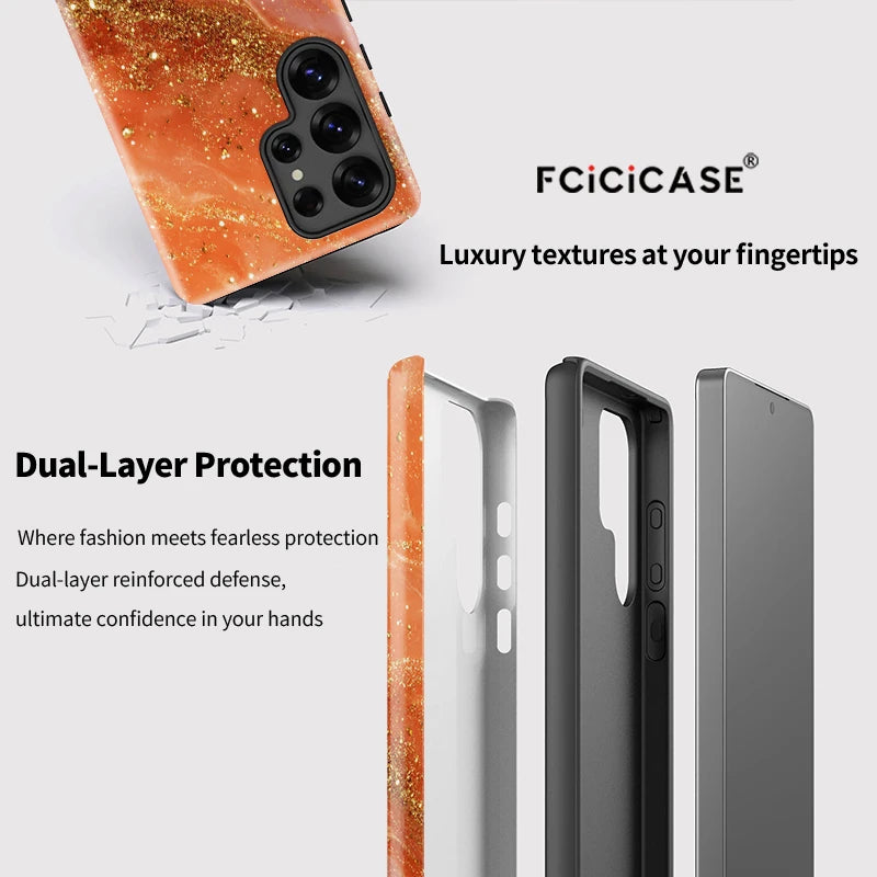 Samsung Galaxy Amber Marble Luxury Case