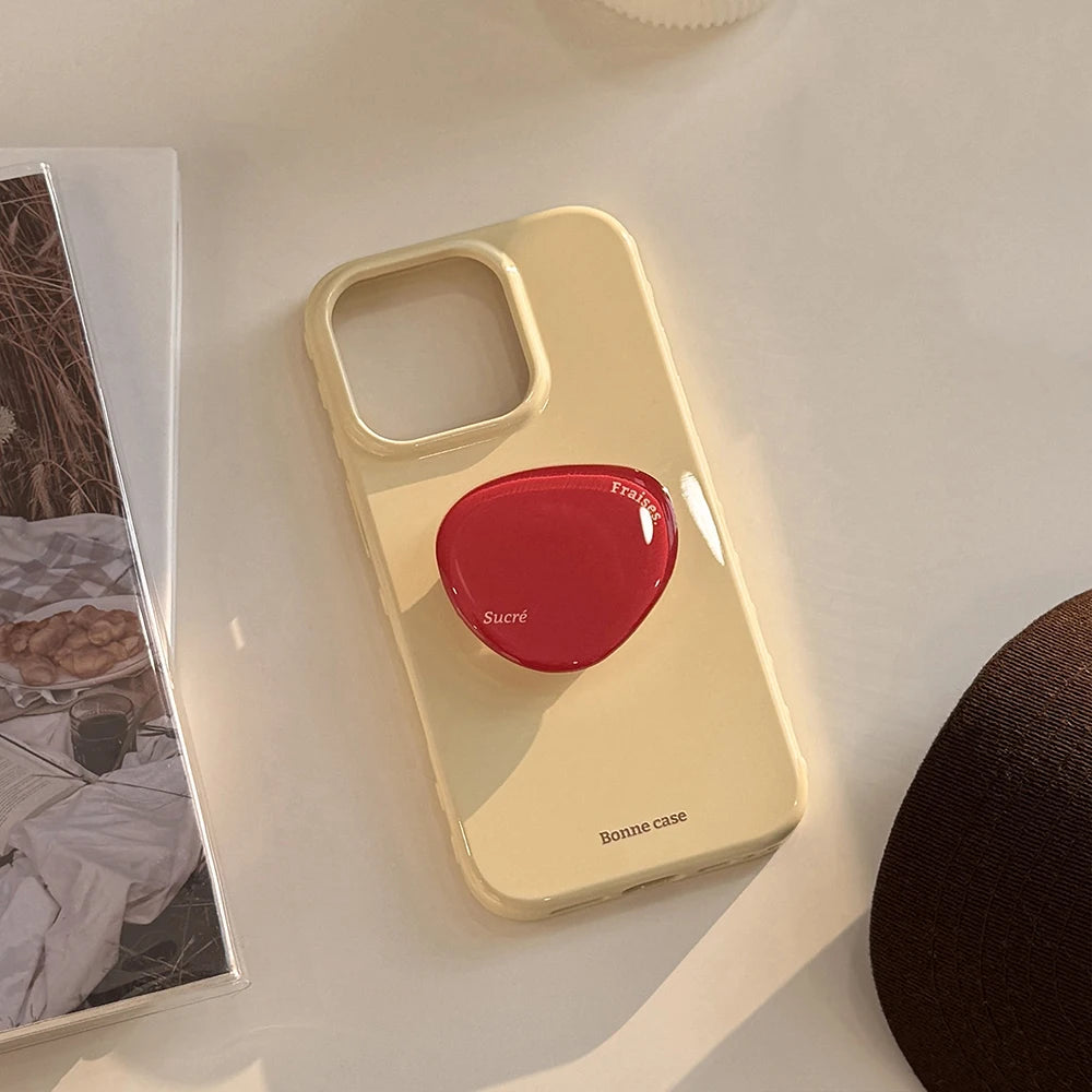 Heart Grip Wood Case for Iphone 13 14 15 16 17 Pro Max