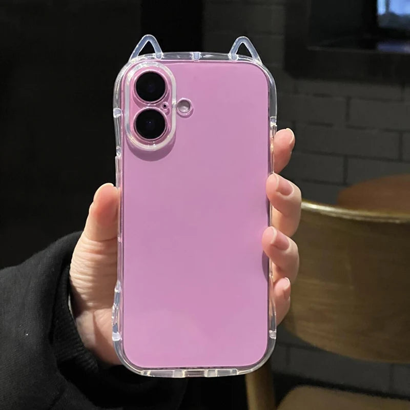 Cute Cat Ears Transparent Phone Case
