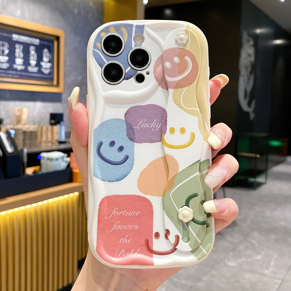 Happy Face Wrist Strap Case For Samsung