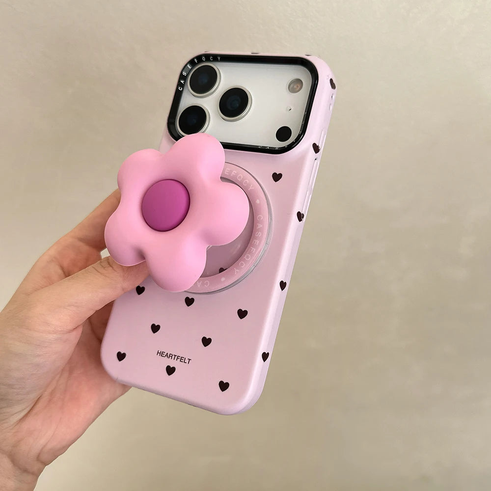 Flower Cute Heart Magnetic Case