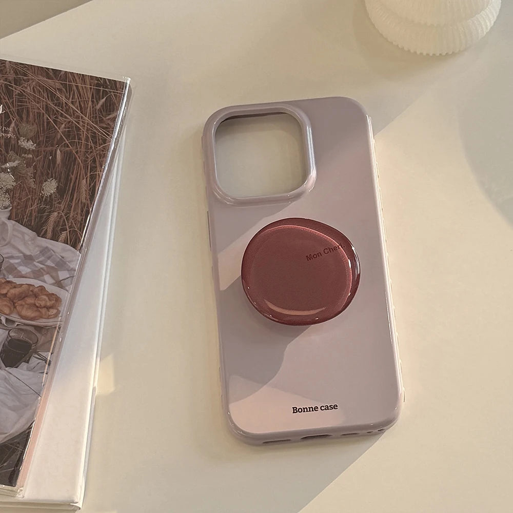 Heart Grip Wood Case for Iphone 13 14 15 16 17 Pro Max