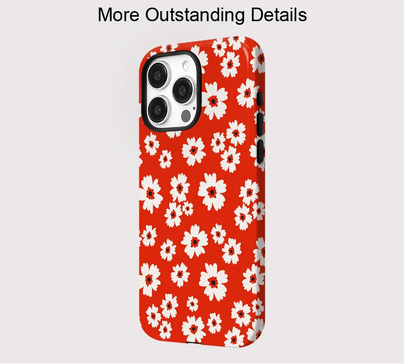 IPHONE Red Daisy Statement Case