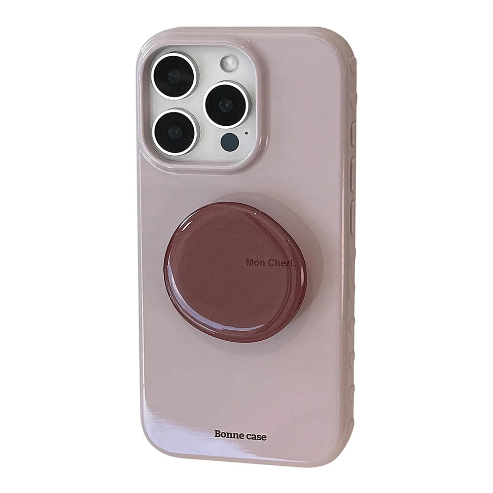 Heart Grip Wood Case for Iphone 13 14 15 16 17 Pro Max