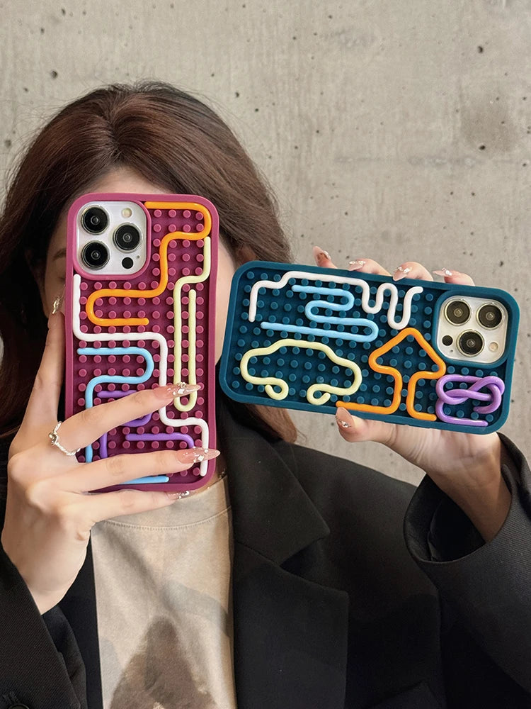 Neon Wave Case For iPhone 16 15 14 13 12 11 17 Pro Max