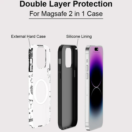 IPHONE Cute Sketch Cat Case