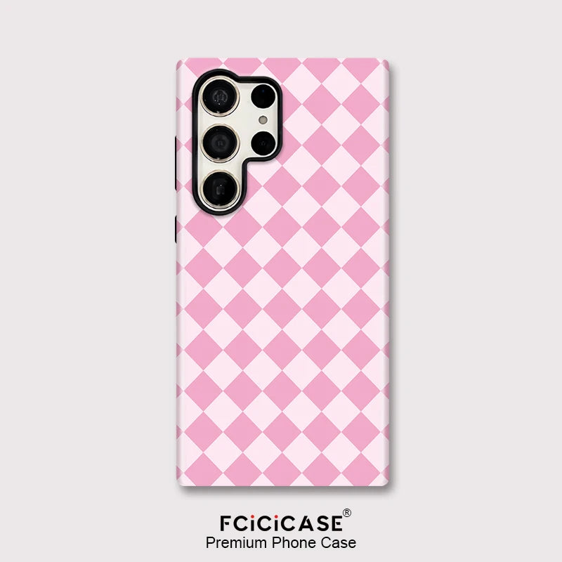 Samsung Galaxy Pink Checker Aesthetic Case