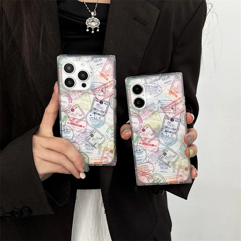 Vintage Travel Map Case For iPhone 17 16 15 13 14 Pro Max