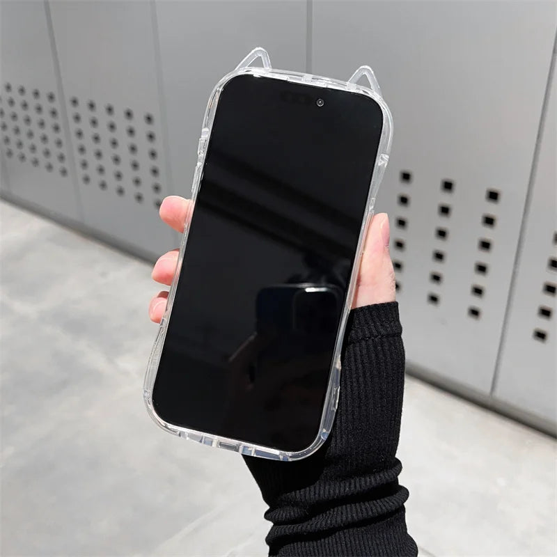Cute Cat Ears Transparent Phone Case