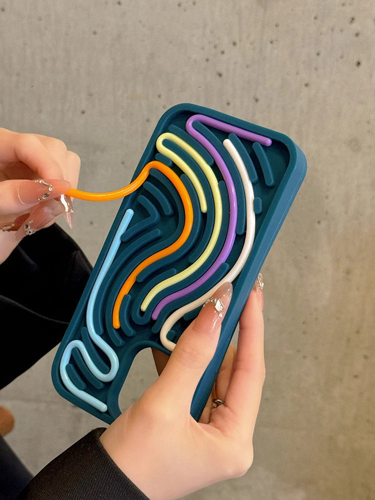 Neon Wave Case For iPhone 16 15 14 13 12 11 17 Pro Max