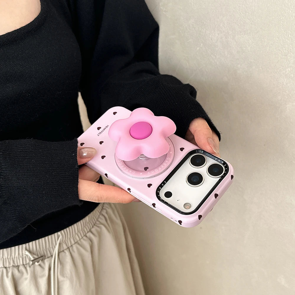 Flower Cute Heart Magnetic Case