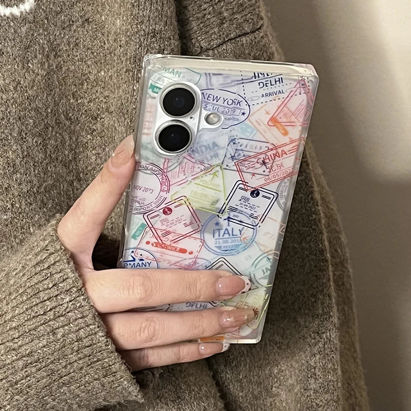 Vintage Travel Map Case For iPhone 17 16 15 13 14 Pro Max