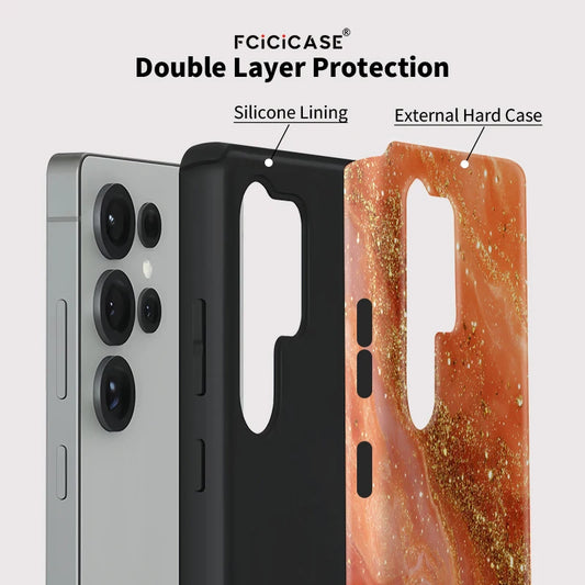 Samsung Galaxy Amber Marble Luxury Case