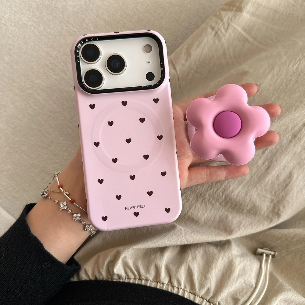 Flower Cute Heart Magnetic Case