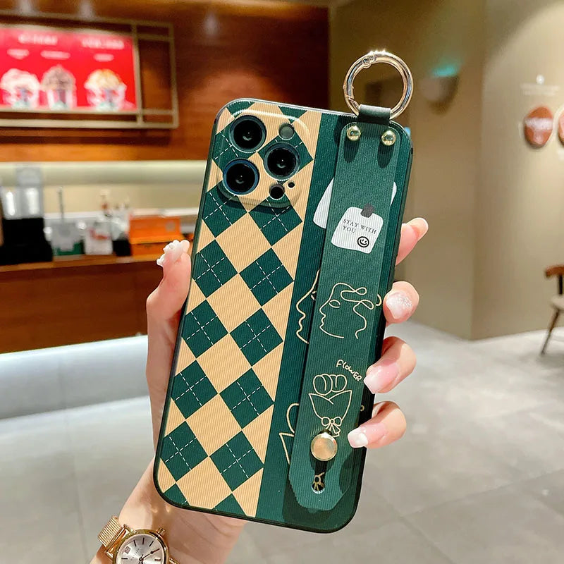 Classic Grid Handheld Phone Cover For Samsung