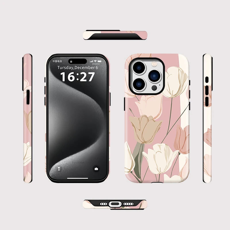 IPHONE Blush Tulip Garden Case