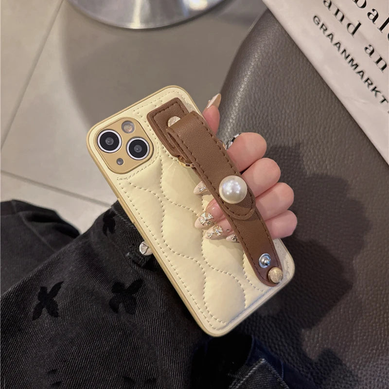 Luxe Strap Quilted Case For iPhone 14 13 12 11 15 16 17 Pro Max 14