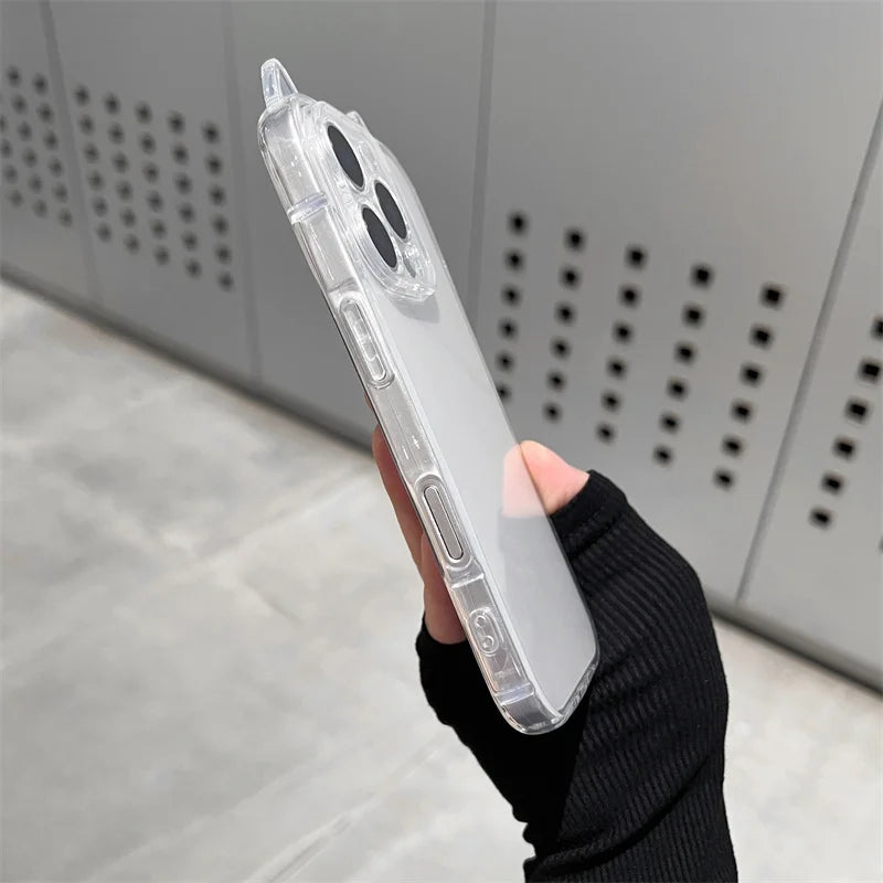 Cute Cat Ears Transparent Phone Case