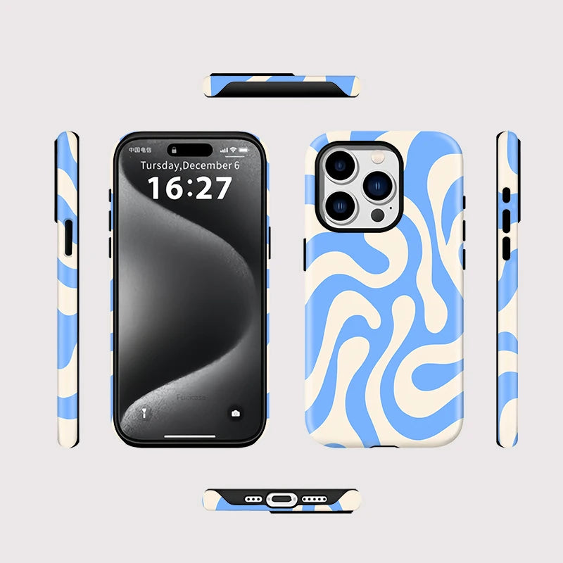 IPHONE Blue Flow Motion Case - Magnetic Cover
