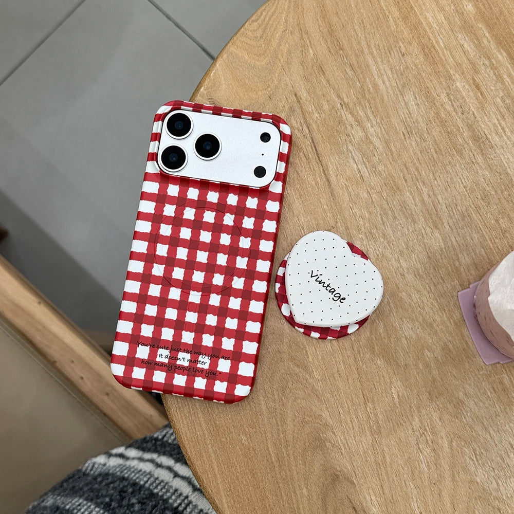 Cherry Picnic Gingham - Magnetic Cover