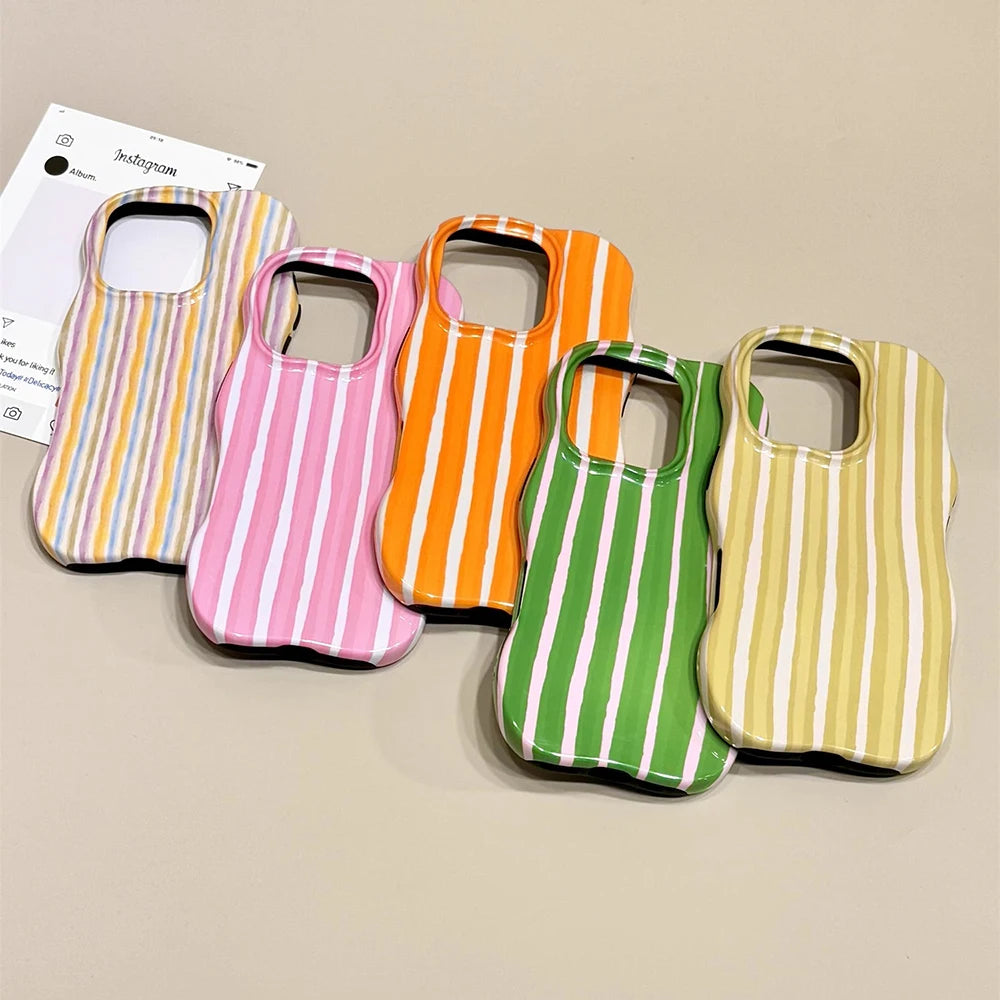 Green Stripe Tote Case for IPhone 13 14 15 16 17 Pro Max 17Air