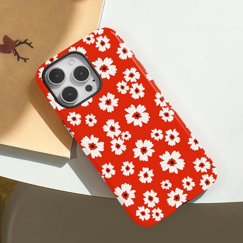 IPHONE Red Daisy Statement Case