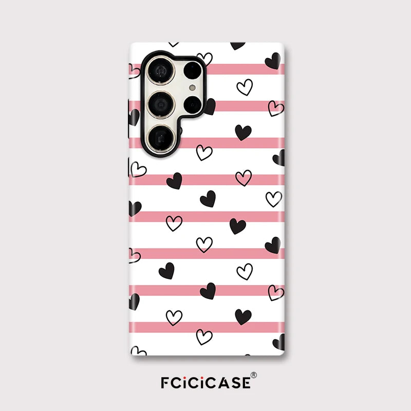 Samsung Galaxy Heart Stripe Cute Case