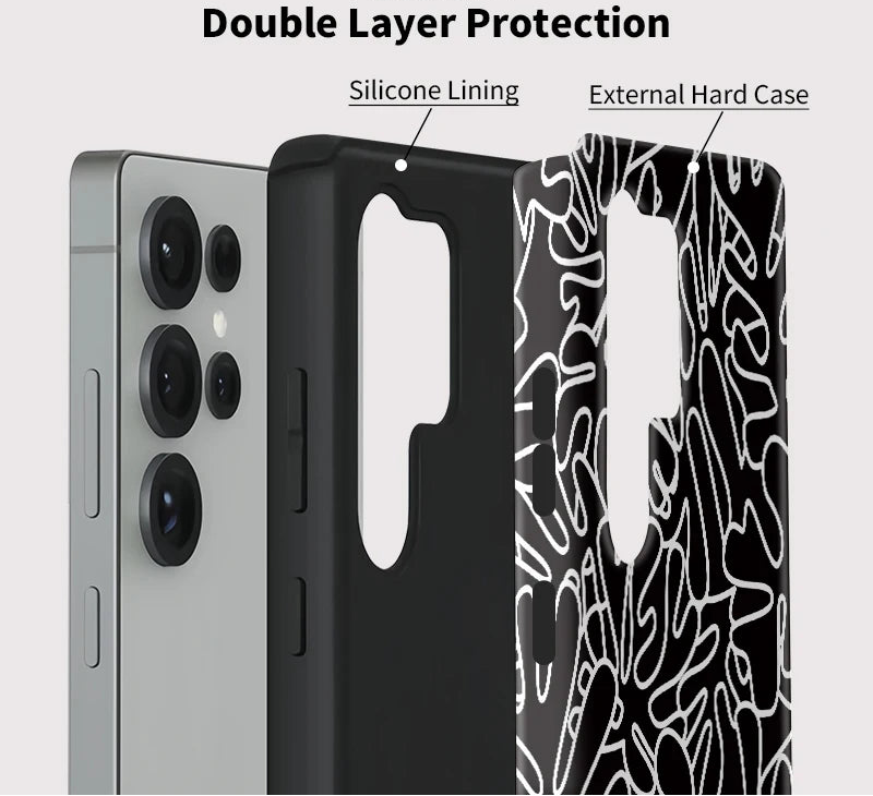 Samsung Galaxy Black Abstract Line Case
